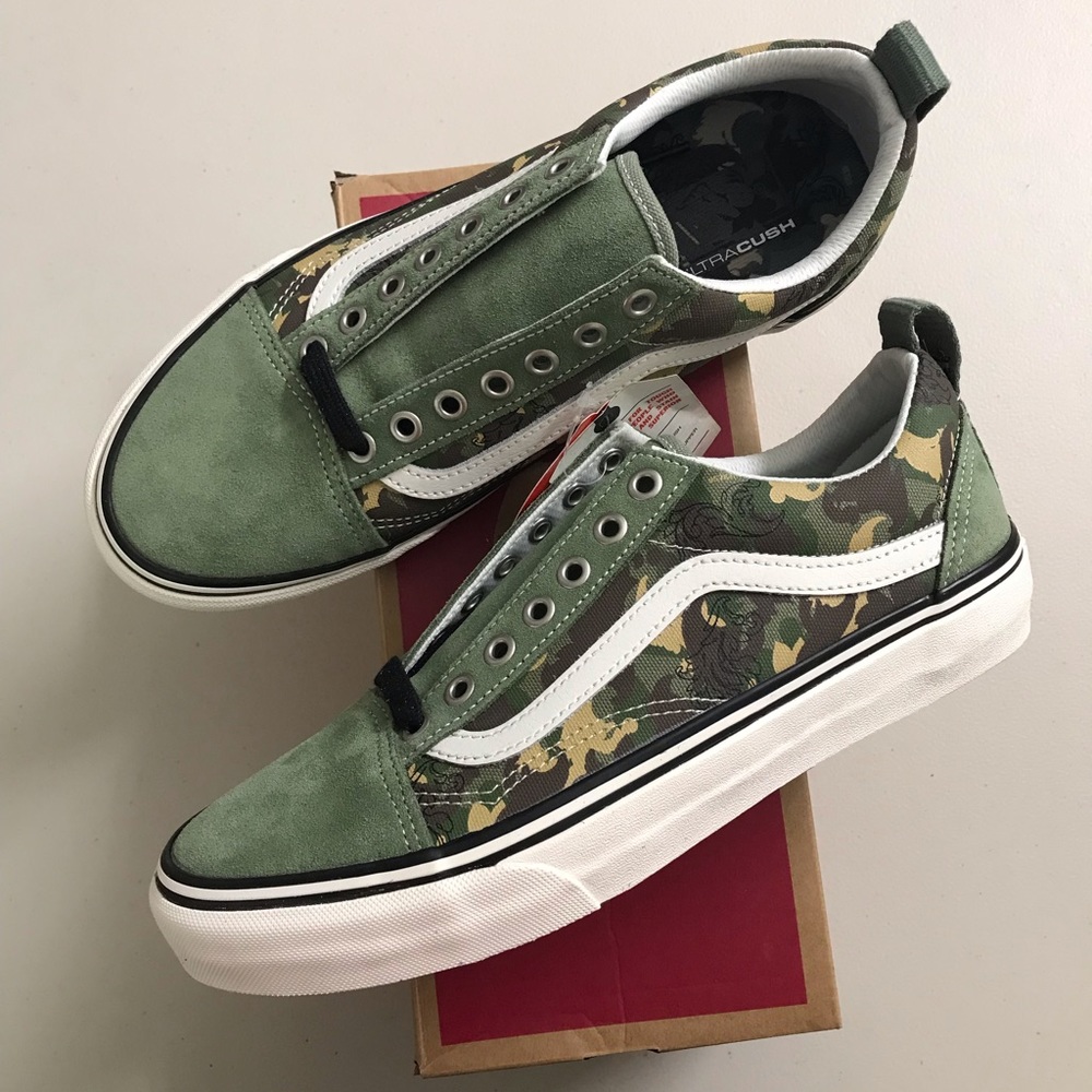 VANS SZ 8.5M/10W Old Skool Uc bj betts green olive